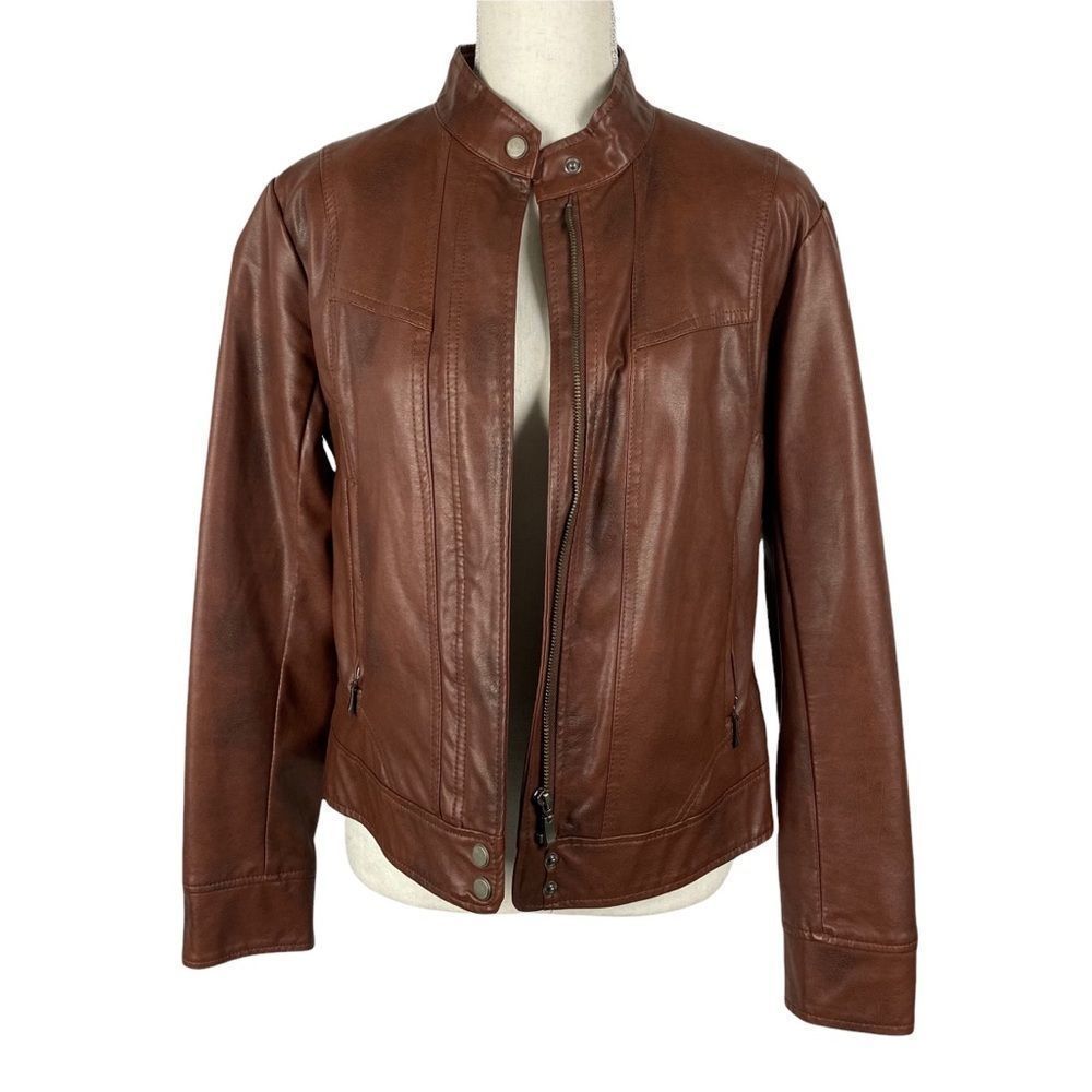 Bernardo brown faux leather jacket